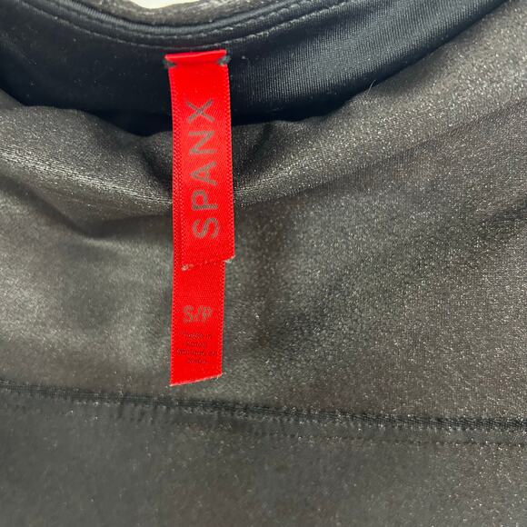 Spanx SPANXshape™ Faux Leather Leggings Black Slimming Power Waist Womens Size S - Picture 6 of 10